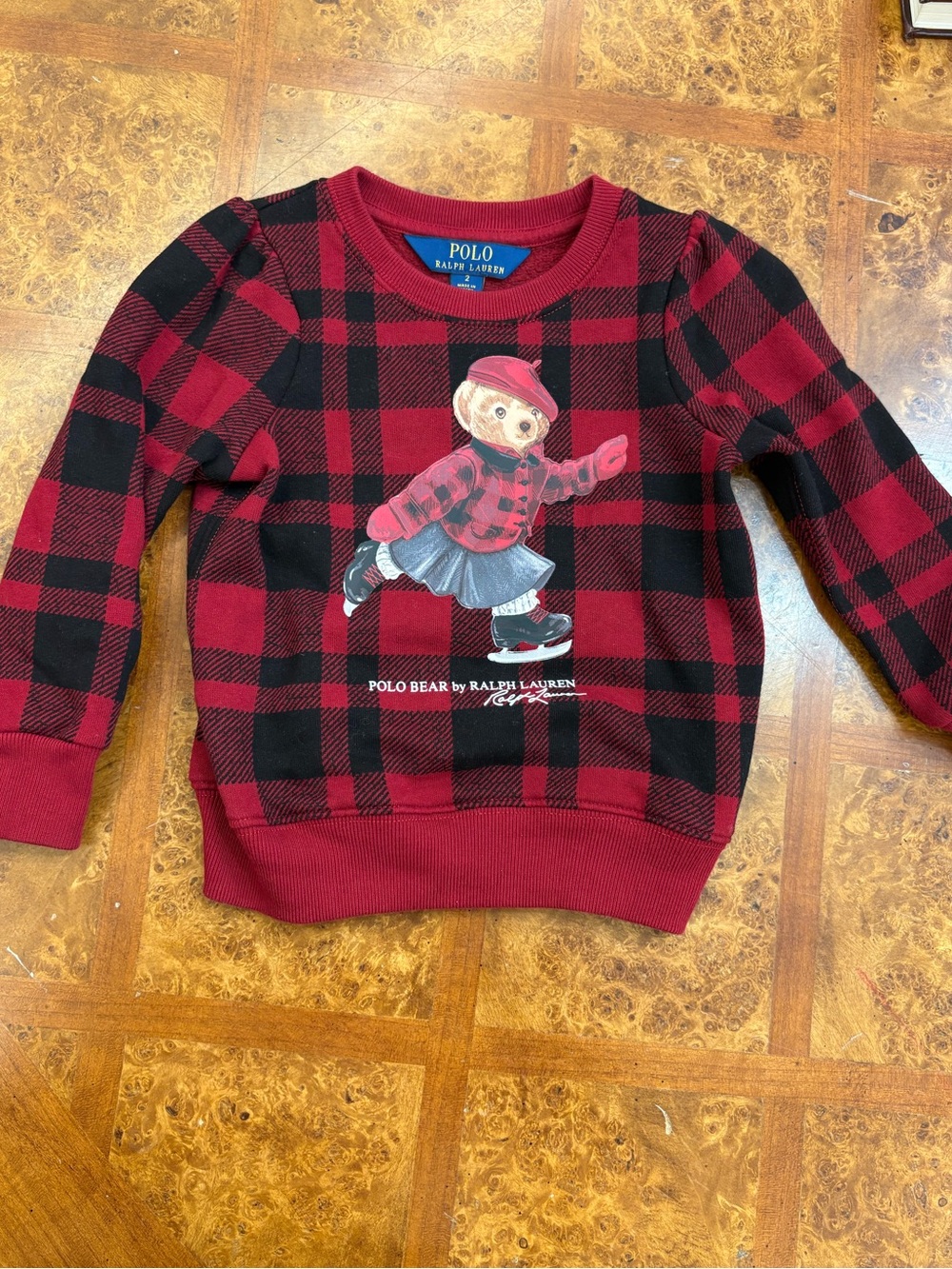 Polo by Ralph Lauren Kids Red & Black Buffalo Plaid PoloBear Pullover Sweatshirt